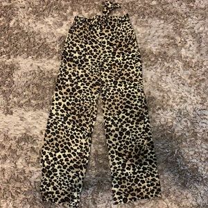 Cheetah print, bell bottom, soft lounge pants.